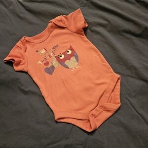 Adorable Pink Owl Print Kids One Piece, 3-6mo